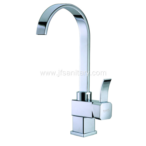 Modern Square Kitchen Sink Brass Faucet With Swivel